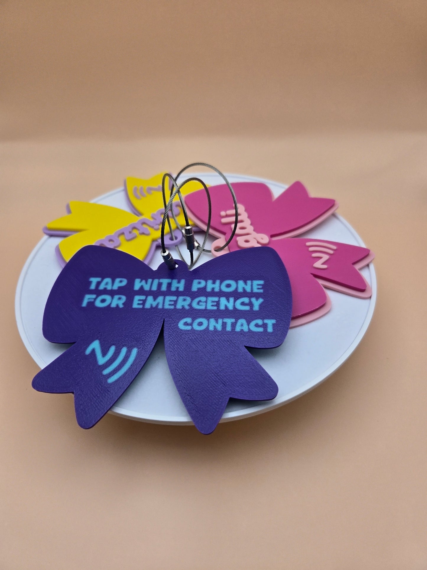 Backpack Tag NFC Enabled 3D Printed Emergency Contact Customizable