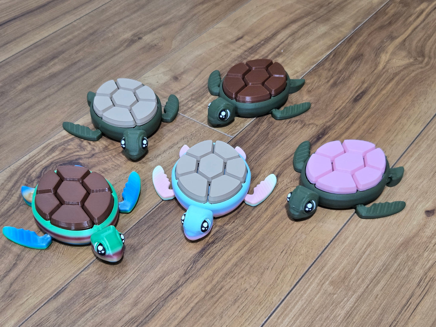 Fidget Clicker Turtle 3D Printed Customizable