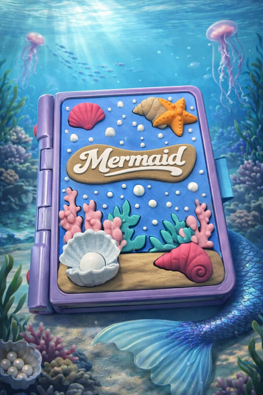 Mermaid Playset – 3D Printed Ocean Toy with Storage Book