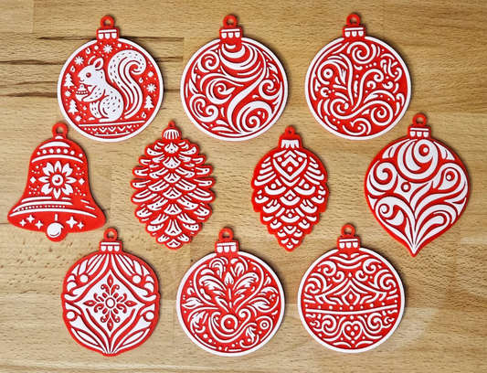 3D Printed Christmas Ornament Set