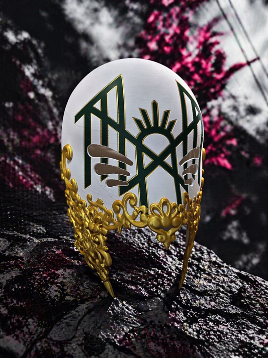 Vessel Sleep Token Green Mask 3D Printed Wearable Display